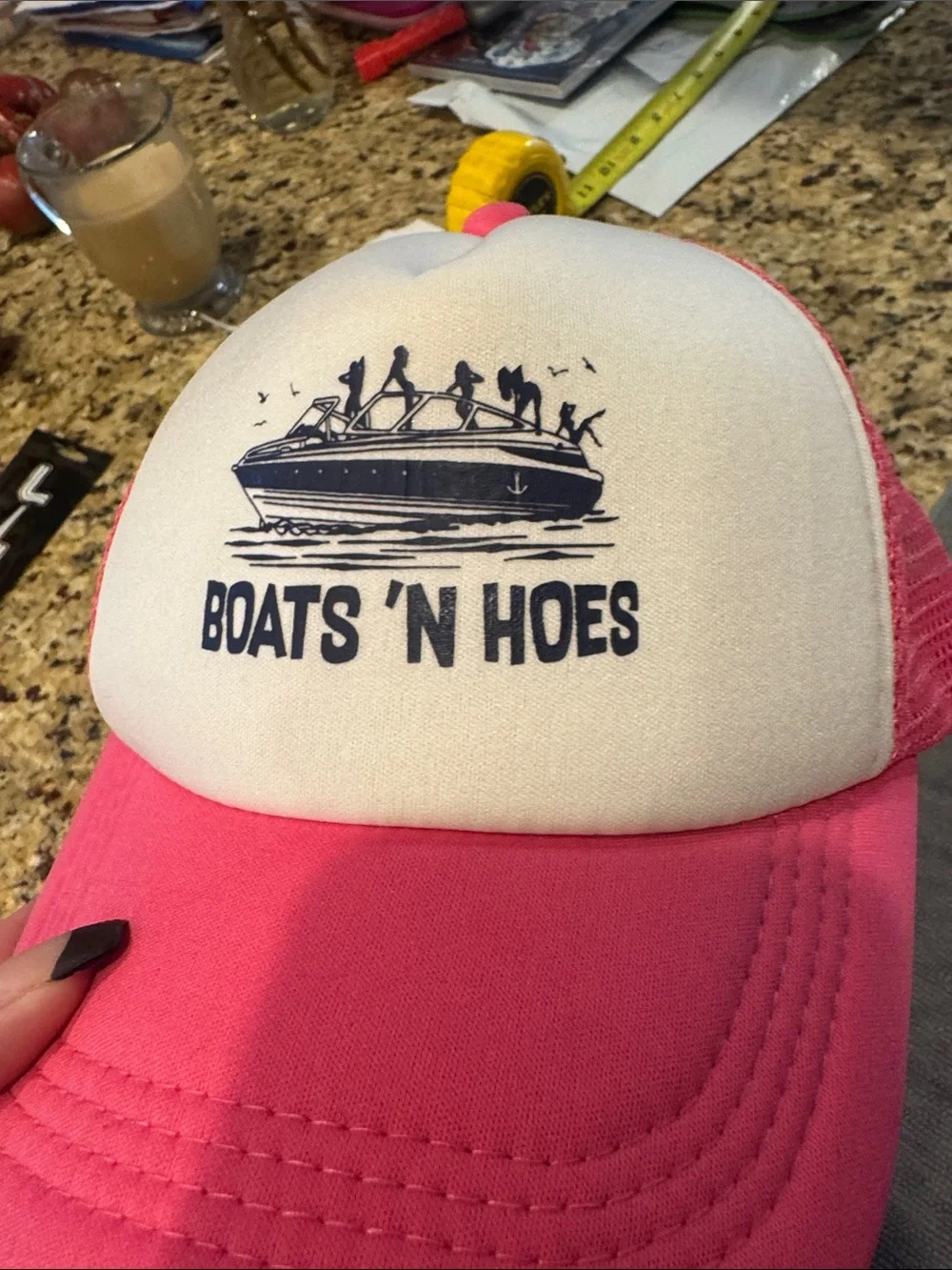 Boats 'N Hoes Pink Mesh Trucker Hat